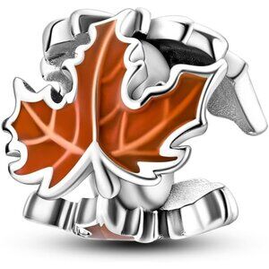 Maple Leaf 925 Silver Travel Dangle Cool Charms for Necklaces Pendant